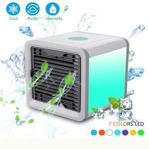 Air Cooler Mini Portable Air Conditioner Humidifier Purifier With 7 Colors Nightstand - $ 66.89 USD+